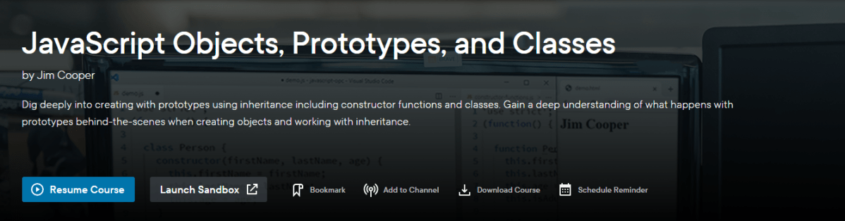 New Course! JavaScript Objects, Prototypes and&nbsp;Classes